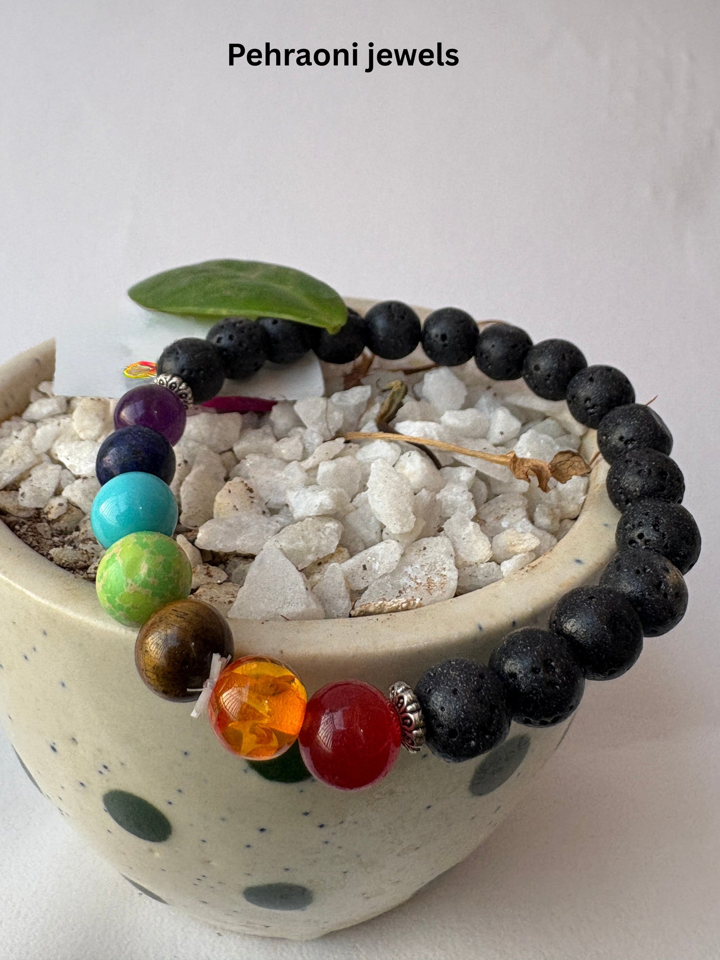 7 Chakra Lava Bracelet