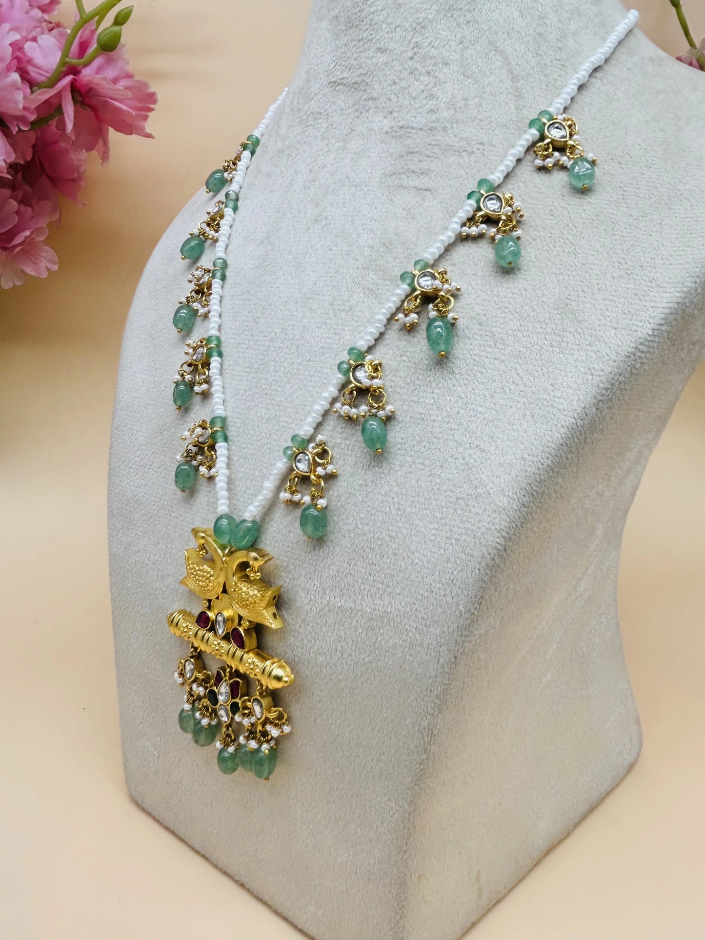 PEACOCK JADAU KUNDAN NECKLACE