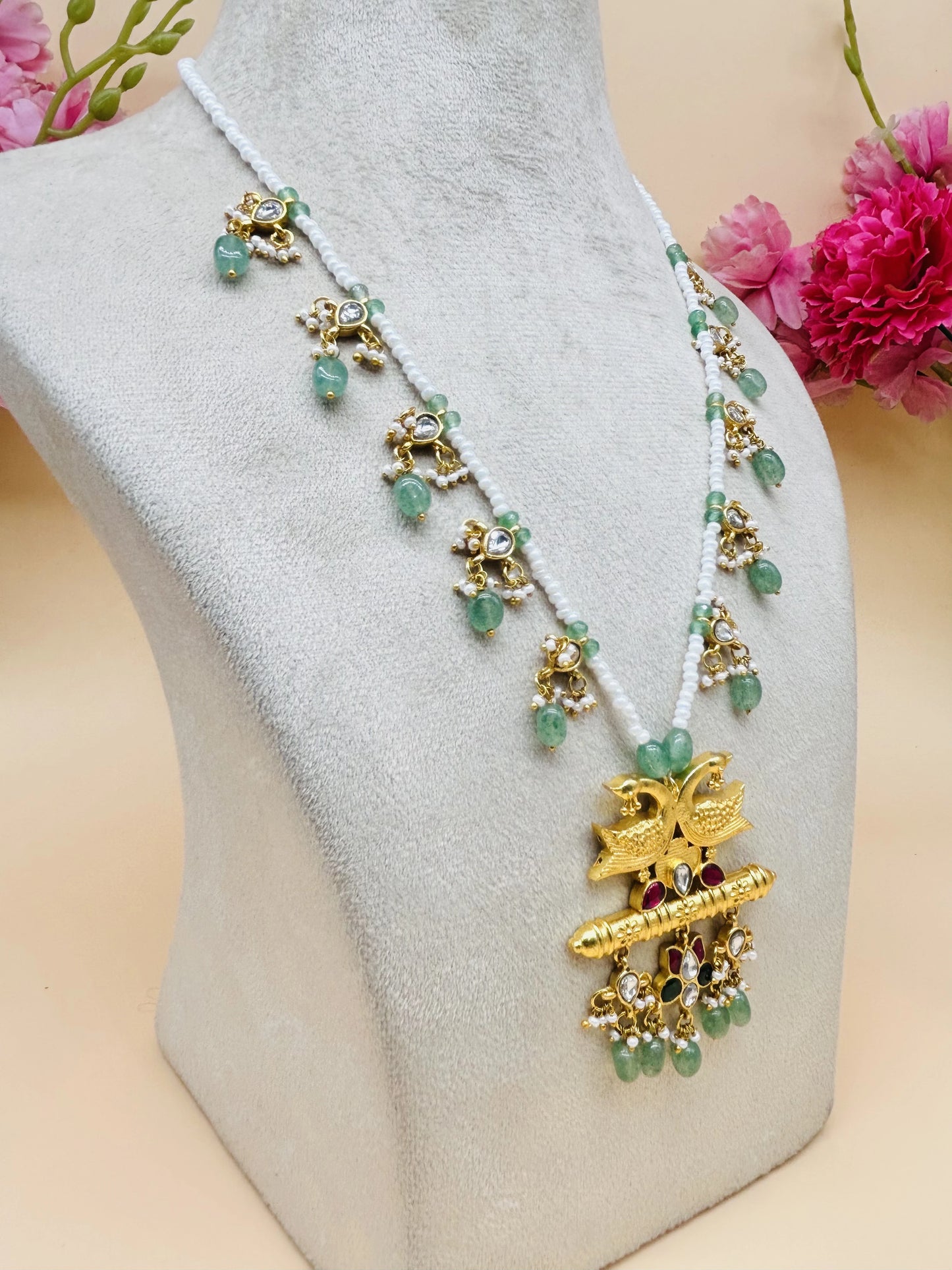 PEACOCK JADAU KUNDAN NECKLACE