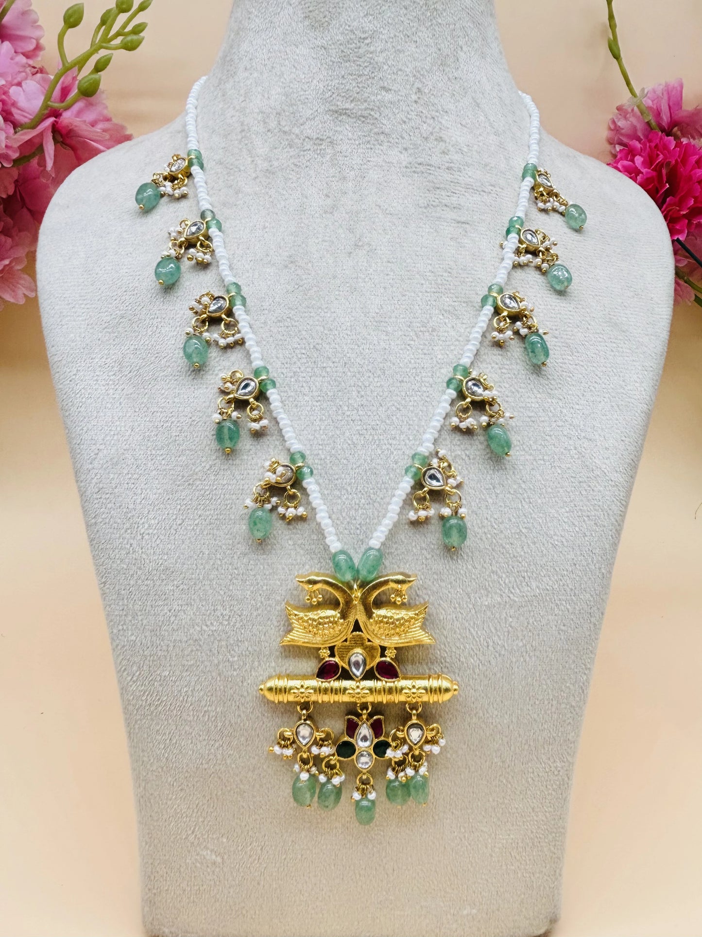 PEACOCK JADAU KUNDAN NECKLACE
