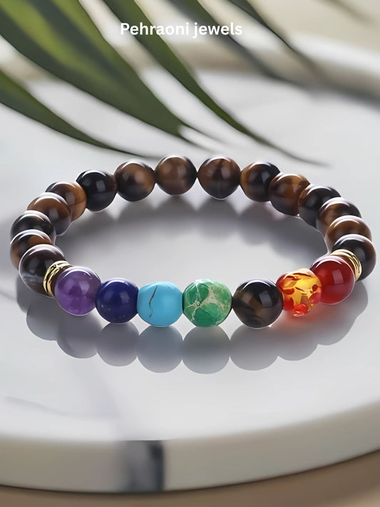 7 Chakra With Tiger Eye Bracelets