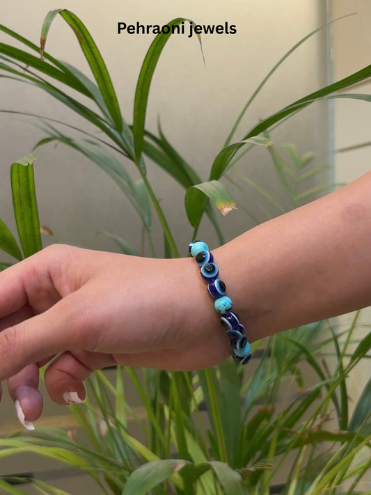 Blue Apatite Evil Eye Bracelet