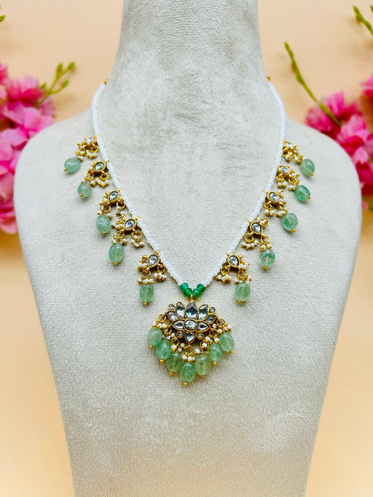 LOTUS KUNDAN PENDANT SET