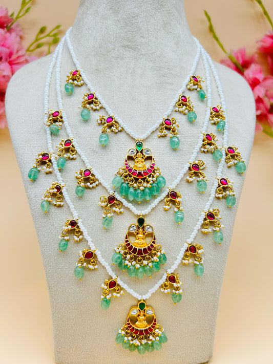 THREE LAYER LAXMI Kundan Necklace